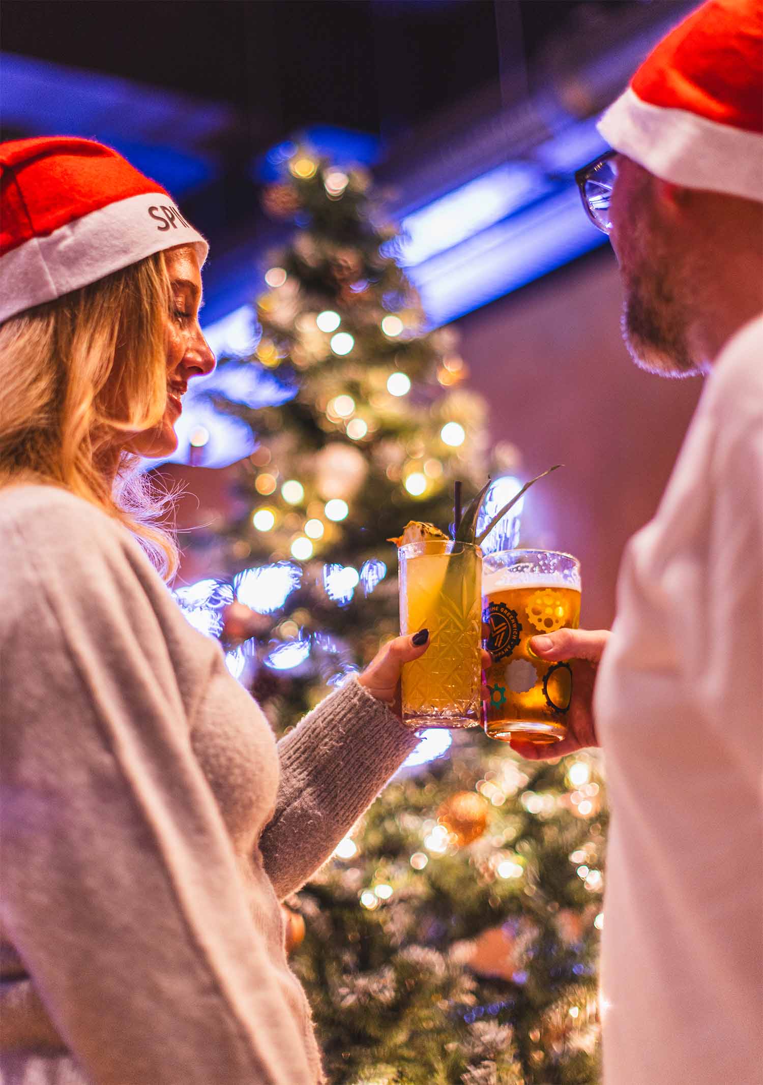 Festive drinks at a Spinners Christmas party